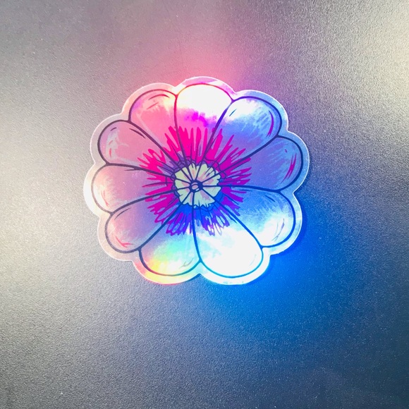 Metallic Flower Prismatic Reflective Single Decor Sticker - Picture 2 of 10